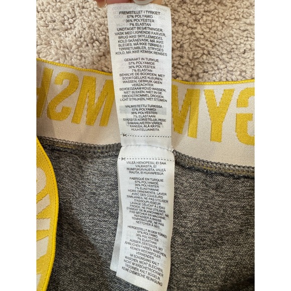 Gymshark Flex Seamless Shorts Womens Small Grey Yellow Logo GLSH4251 Activewear - Picture 3 of 6